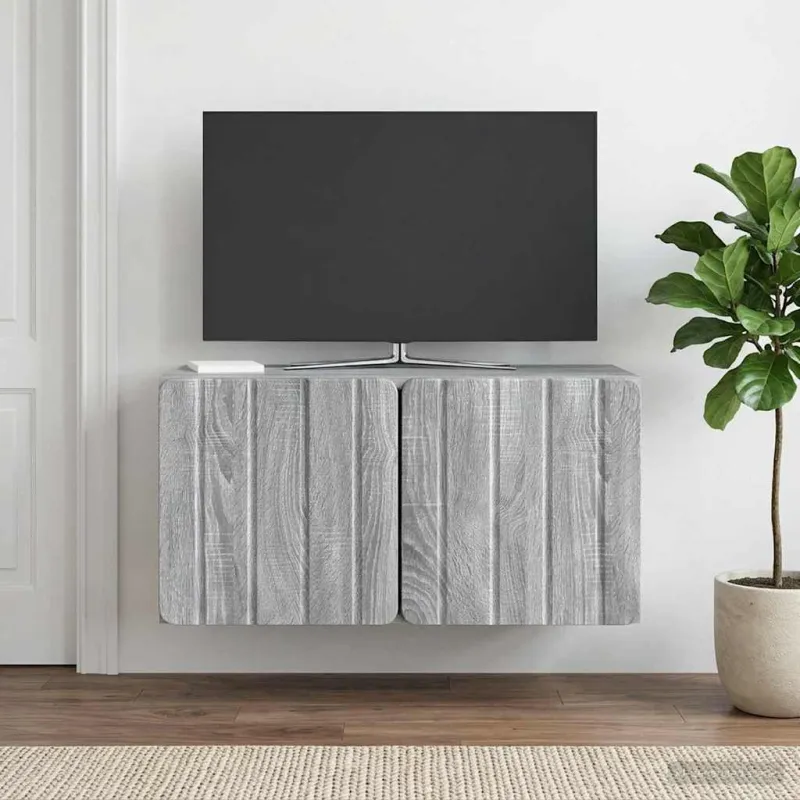 Sieninė TV spintelė Pilka sonoma ąžuolo 59,5 x 31 x 30 cm