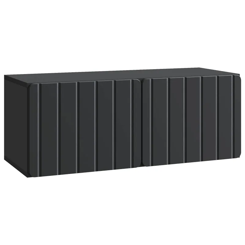 Sieninė TV spintelė Juoda 78,5 x 31 x 30 cm Apdirbta mediena