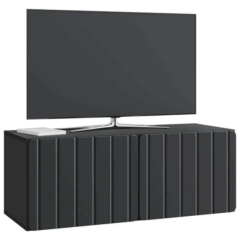 Sieninė TV spintelė Juoda 78,5 x 31 x 30 cm Apdirbta mediena