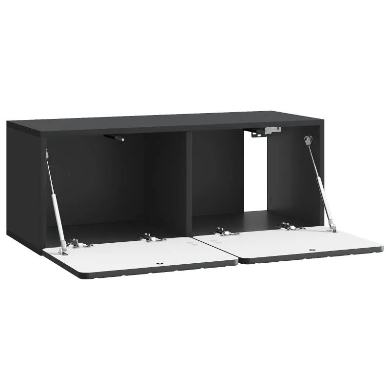 Sieninė TV spintelė Juoda 78,5 x 31 x 30 cm Apdirbta mediena