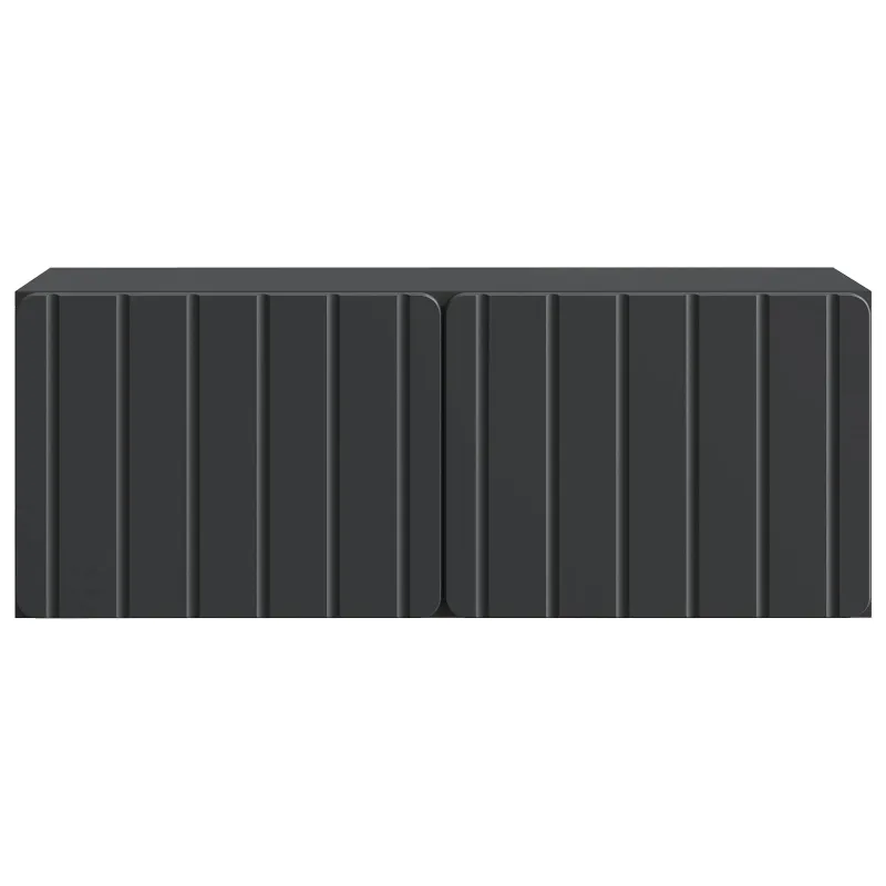 Sieninė TV spintelė Juoda 78,5 x 31 x 30 cm Apdirbta mediena