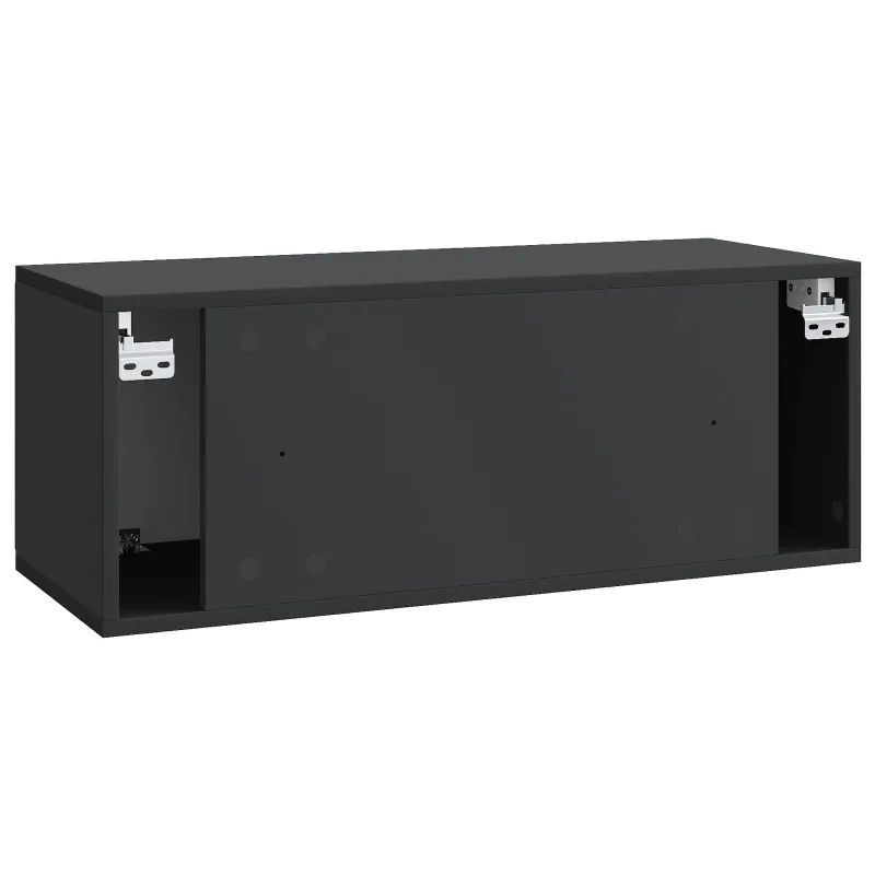 Sieninė TV spintelė Juoda 78,5 x 31 x 30 cm Apdirbta mediena