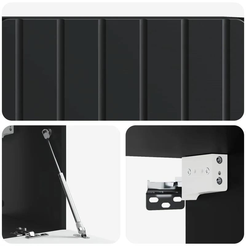 Sieninė TV spintelė Juoda 78,5 x 31 x 30 cm Apdirbta mediena