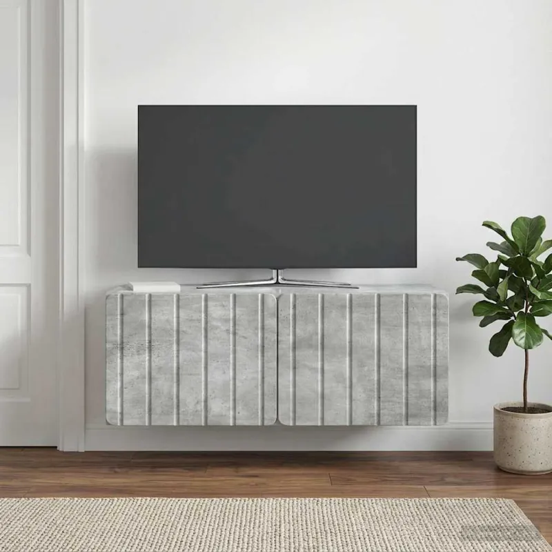 Sieninė TV spintelė Betono pilka 78,5 x 31 x 30 cm
