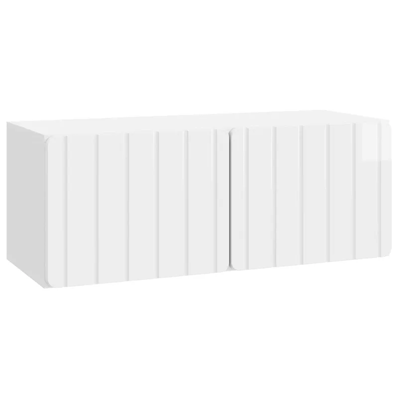 Sieninė TV spintelė Itin blizgi balta 78,5 x 31 x 30 cm
