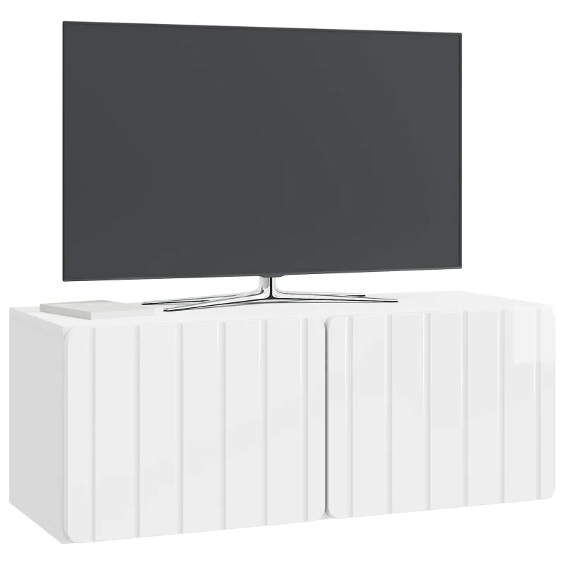 Sieninė TV spintelė Itin blizgi balta 78,5 x 31 x 30 cm