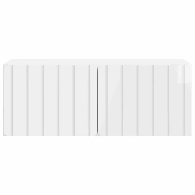 Sieninė TV spintelė Itin blizgi balta 78,5 x 31 x 30 cm