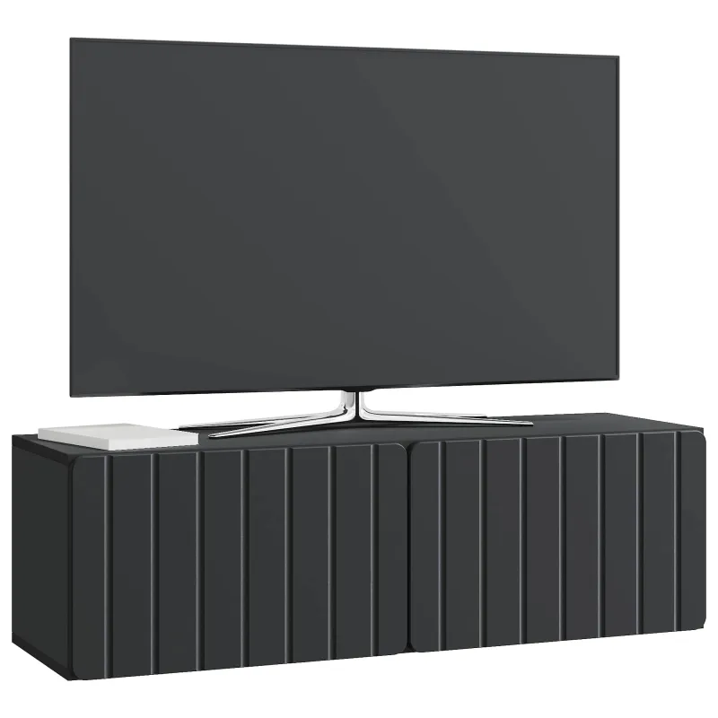 Sieninė TV spintelė Juoda 98 x 31 x 30 cm Apdirbta mediena