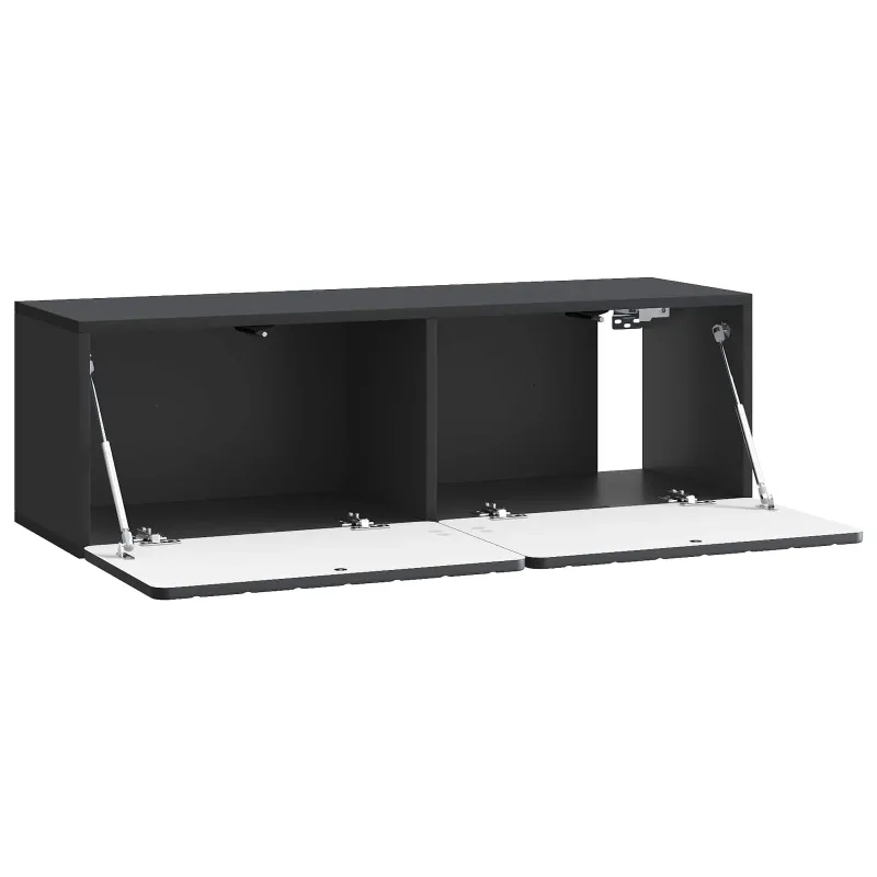 Sieninė TV spintelė Juoda 98 x 31 x 30 cm Apdirbta mediena