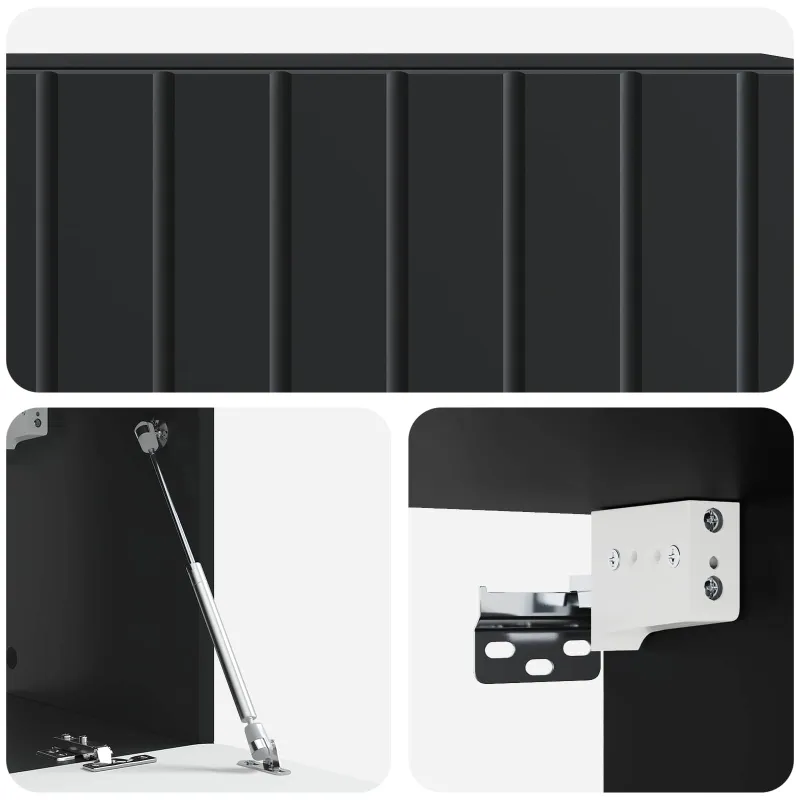 Sieninė TV spintelė Juoda 98 x 31 x 30 cm Apdirbta mediena
