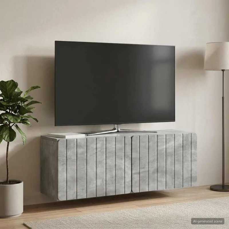 Sieninė TV spintelė Betono pilka 98 x 31 x 30 cm