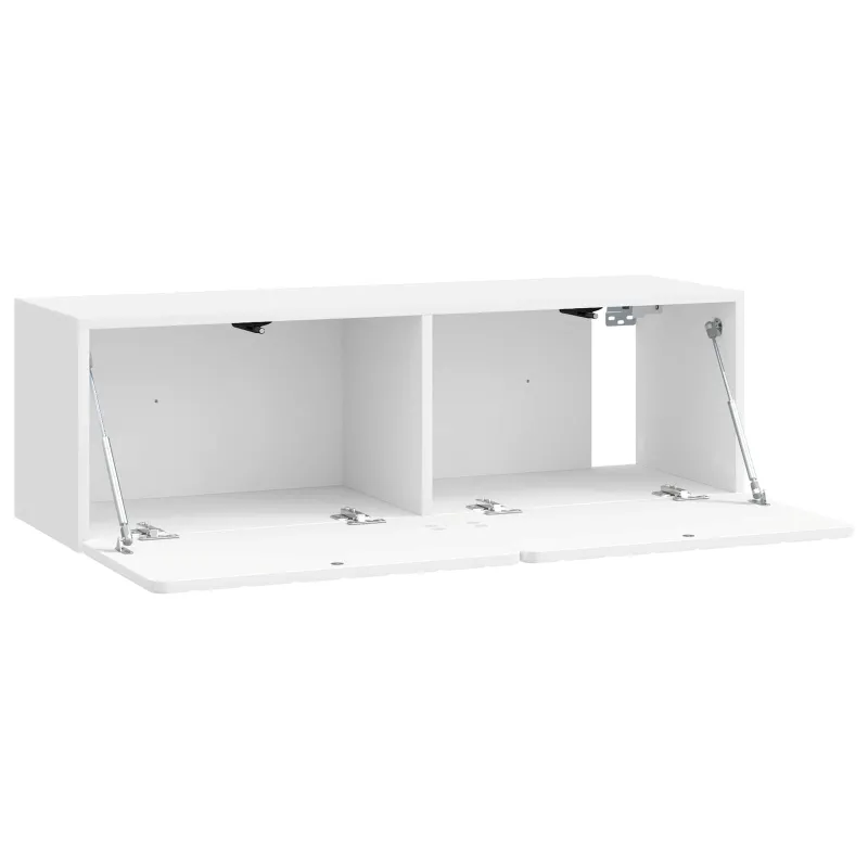 Sieninė TV spintelė Itin blizgi balta 98 x 31 x 30 cm