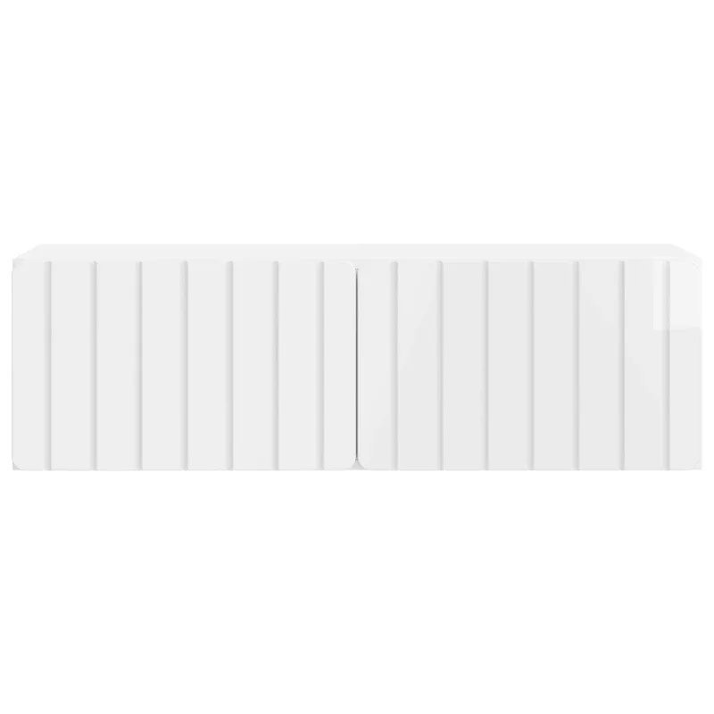 Sieninė TV spintelė Itin blizgi balta 98 x 31 x 30 cm