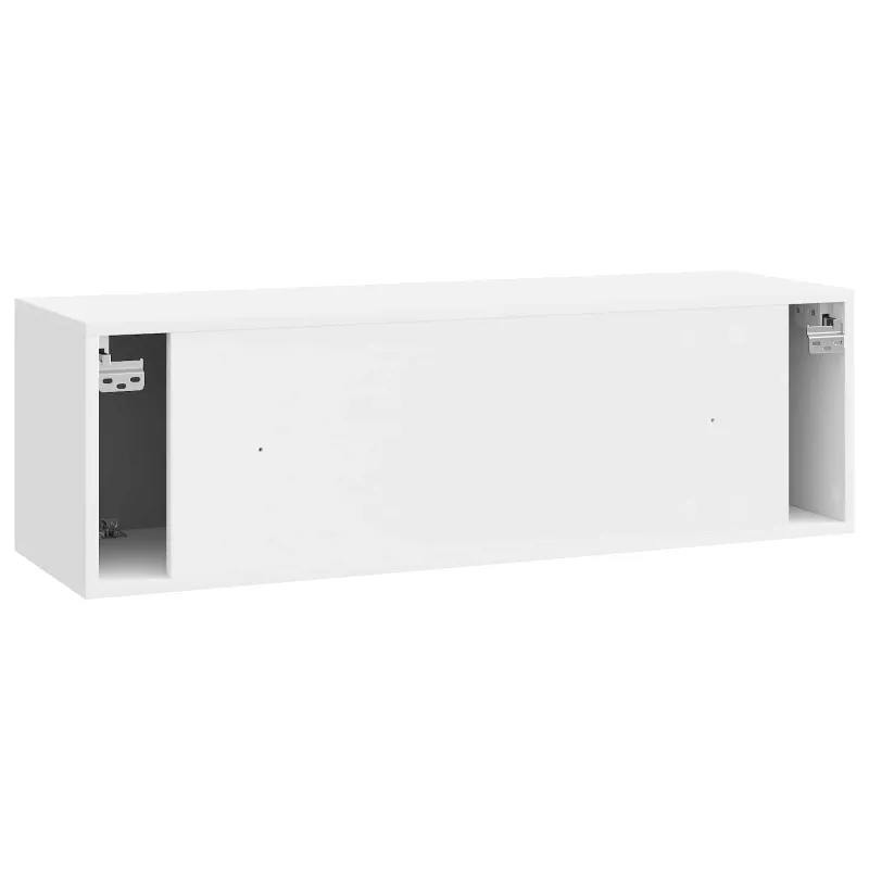 Sieninė TV spintelė Itin blizgi balta 98 x 31 x 30 cm
