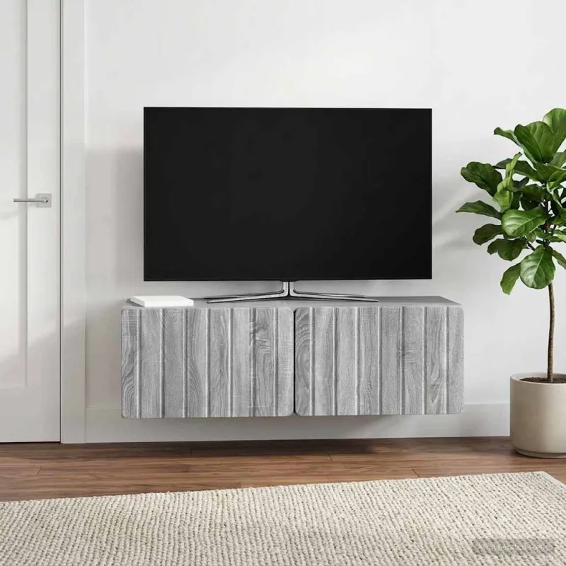 Sieninė TV spintelė Pilka sonoma ąžuolo 98 x 31 x 30 cm