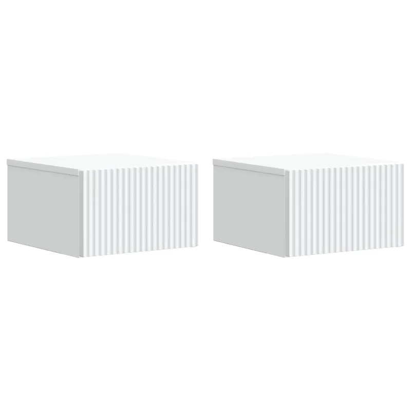 Sieninis naktinis staliukas 2 pcs Balta 33 x 34,5 x 20 cm