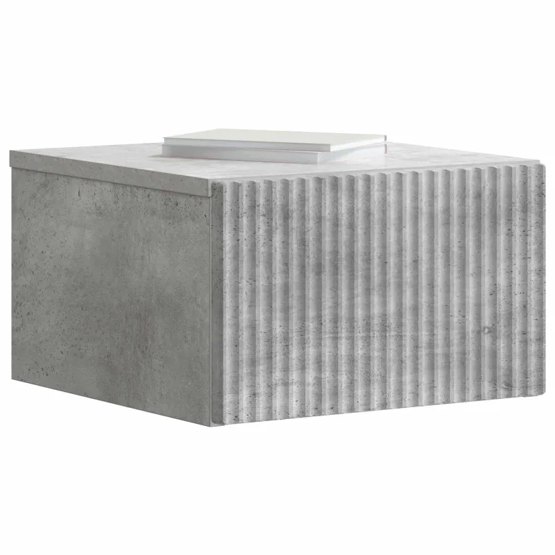 Sieninis naktinis staliukas Betono pilka 33 x 34,5 x 20 cm