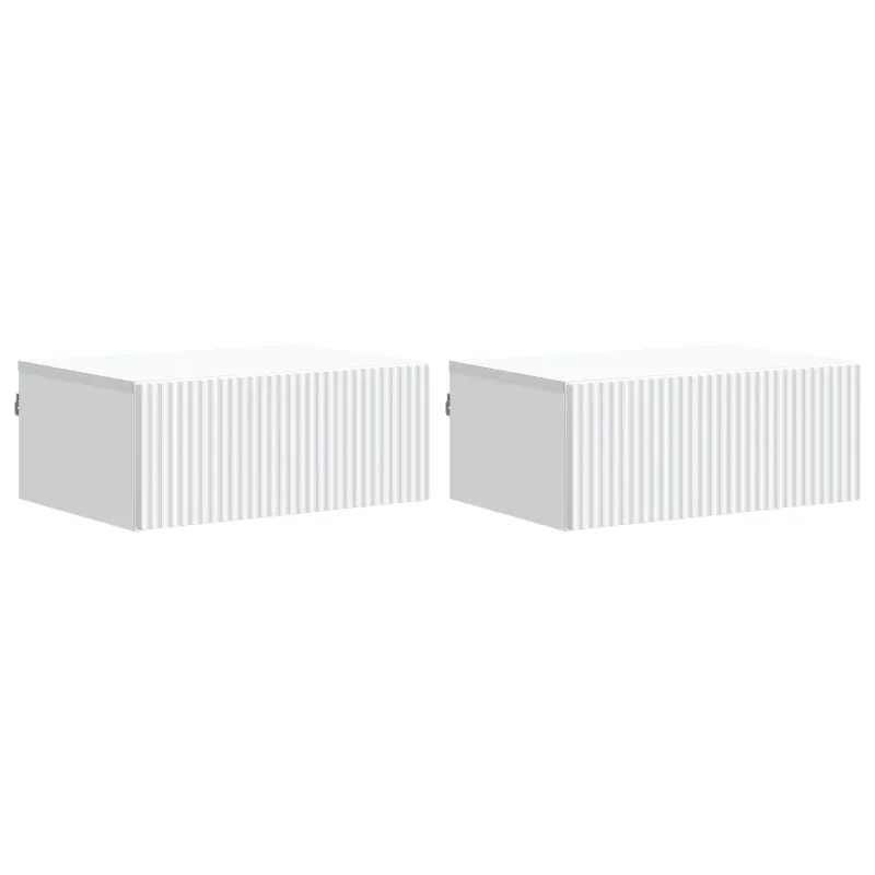 Sieninis naktinis staliukas 2 pcs Balta 49 x 34,5 x 20 cm