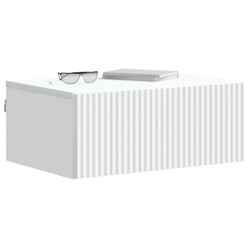Sieninis naktinis staliukas 2 pcs Balta 49 x 34,5 x 20 cm