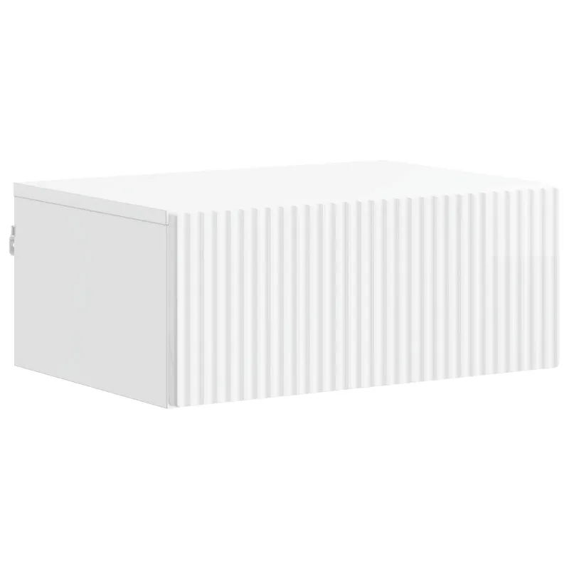 Sieninis naktinis staliukas Itin blizgi balta 49 x 34,5 x 20 cm