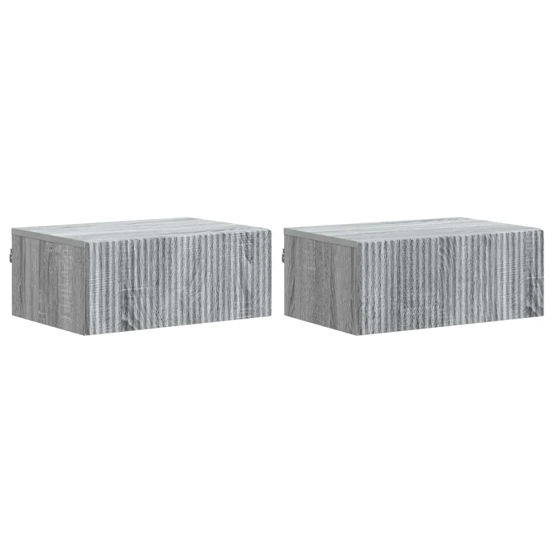 Sieninis naktinis staliukas 2 pcs Pilka sonoma ąžuolo