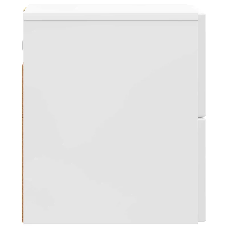 Sieninis naktinis staliukas Itin blizgi balta 33 x 34,5 x 40 cm