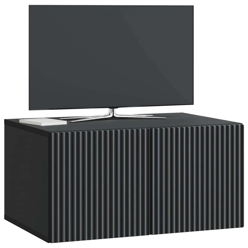 Sieninė TV spintelė Juoda 59,5 x 41 x 30 cm Apdirbta mediena