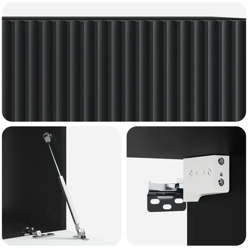 Sieninė TV spintelė Juoda 59,5 x 41 x 30 cm Apdirbta mediena