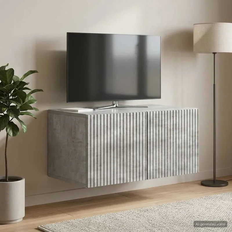 Sieninė TV spintelė Betono pilka 59,5 x 41 x 30 cm