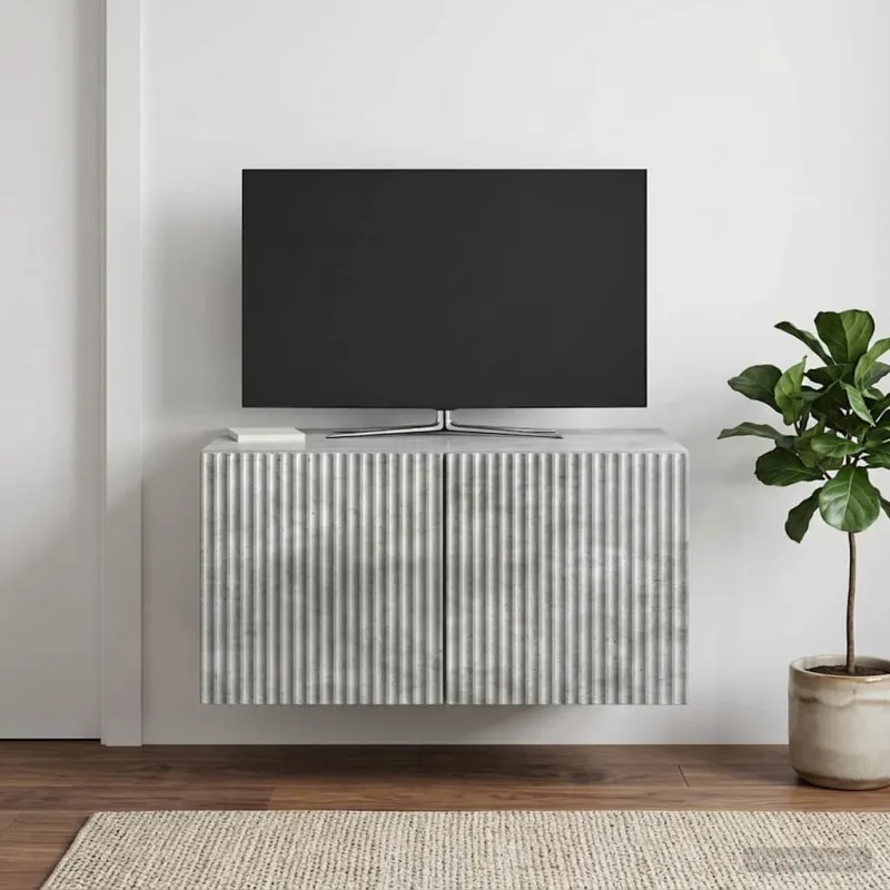 Sieninė TV spintelė Betono pilka 59,5 x 41 x 30 cm