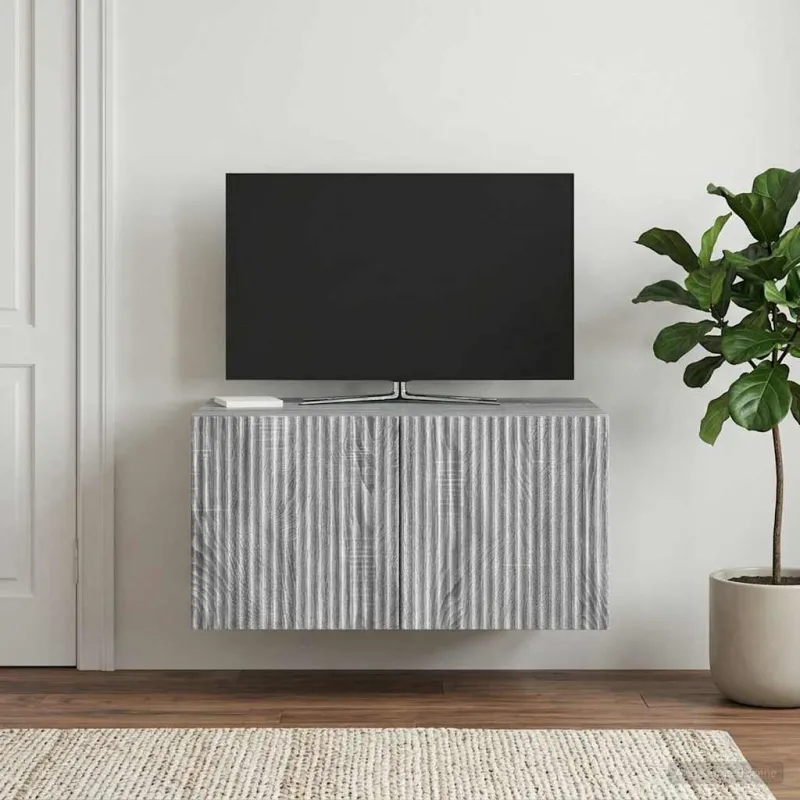 Sieninė TV spintelė Pilka sonoma ąžuolo 59,5 x 41 x 30 cm