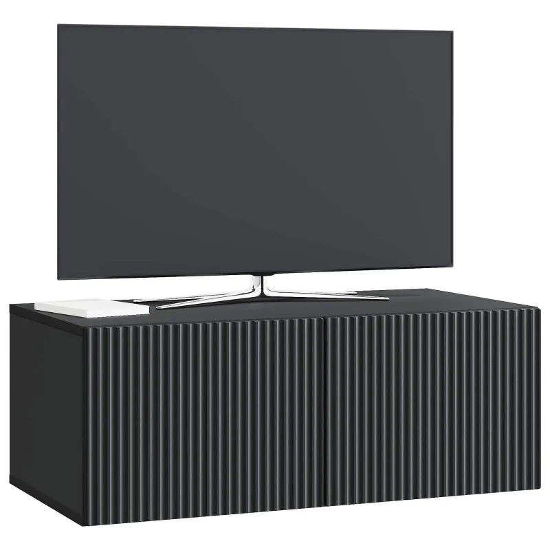 Sieninė TV spintelė Juoda 78,5 x 41 x 30 cm Apdirbta mediena