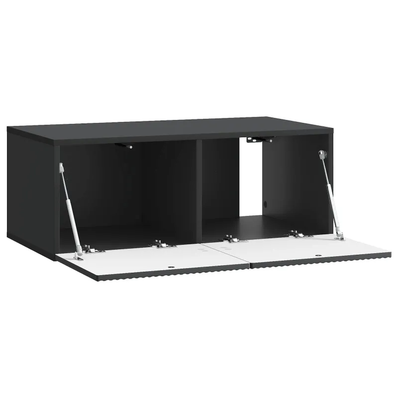 Sieninė TV spintelė Juoda 78,5 x 41 x 30 cm Apdirbta mediena
