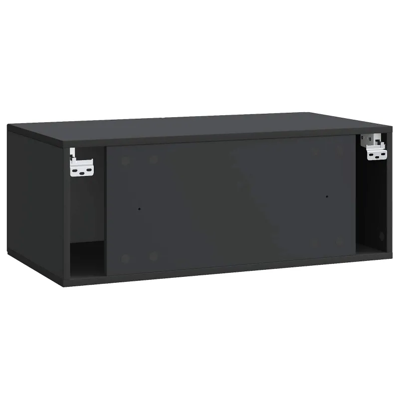 Sieninė TV spintelė Juoda 78,5 x 41 x 30 cm Apdirbta mediena