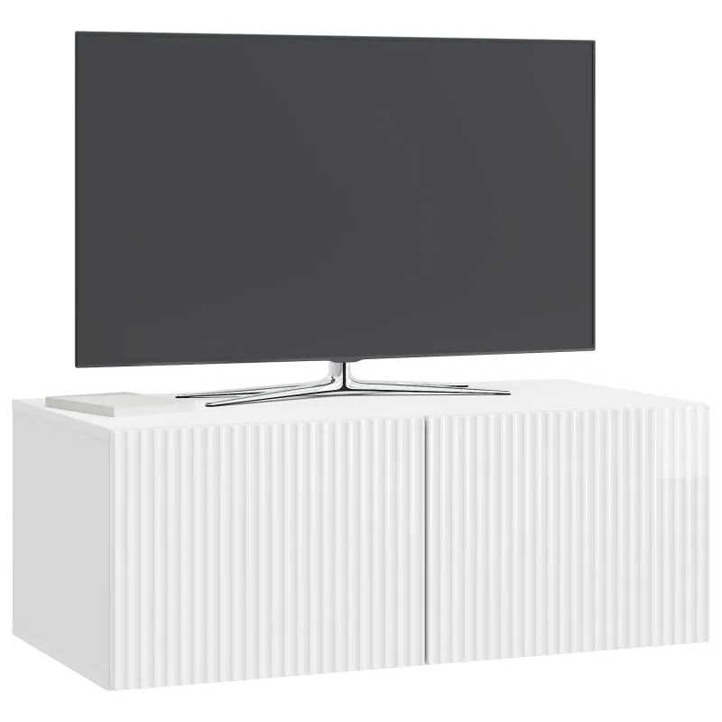 Sieninė TV spintelė Itin blizgi balta 78,5 x 41 x 30 cm
