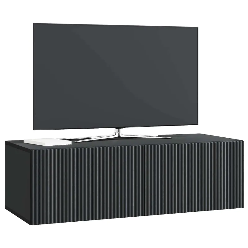 Sieninė TV spintelė Juoda 98 x 41 x 30 cm Apdirbta mediena