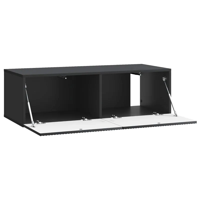Sieninė TV spintelė Juoda 98 x 41 x 30 cm Apdirbta mediena