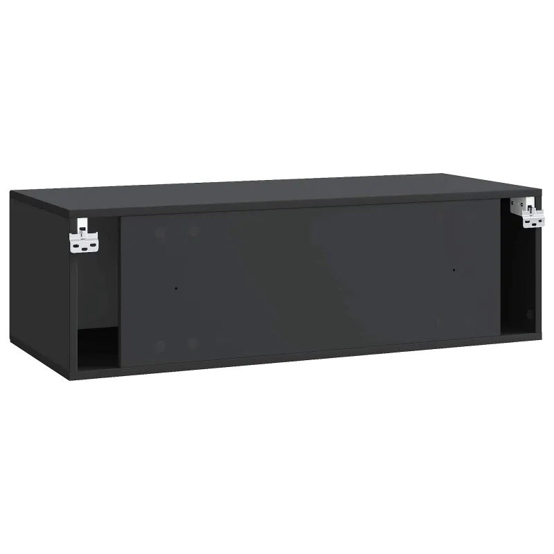 Sieninė TV spintelė Juoda 98 x 41 x 30 cm Apdirbta mediena