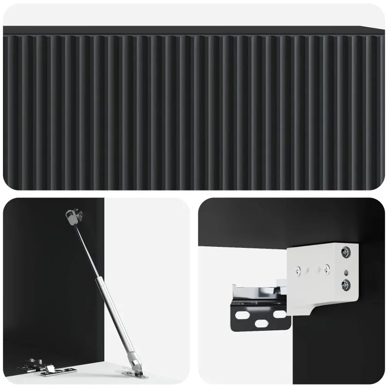 Sieninė TV spintelė Juoda 98 x 41 x 30 cm Apdirbta mediena