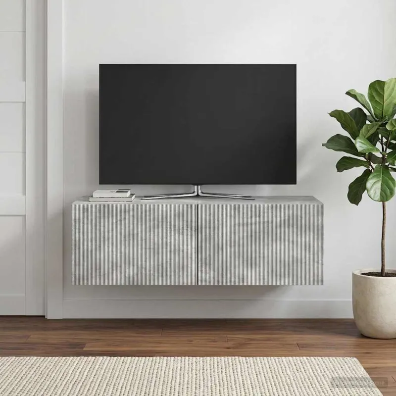 Sieninė TV spintelė Betono pilka 98 x 41 x 30 cm