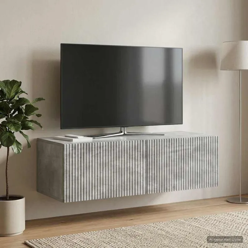 Sieninė TV spintelė Betono pilka 98 x 41 x 30 cm