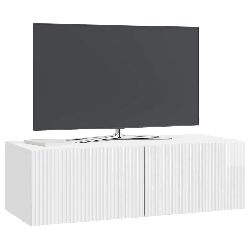 Sieninė TV spintelė Itin blizgi balta 98 x 41 x 30 cm