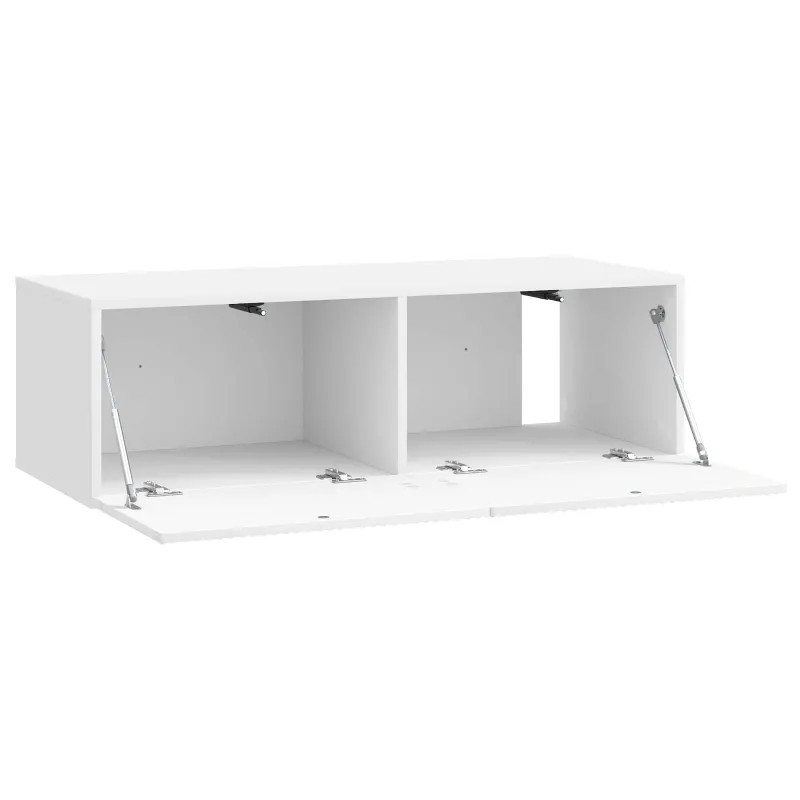 Sieninė TV spintelė Itin blizgi balta 98 x 41 x 30 cm