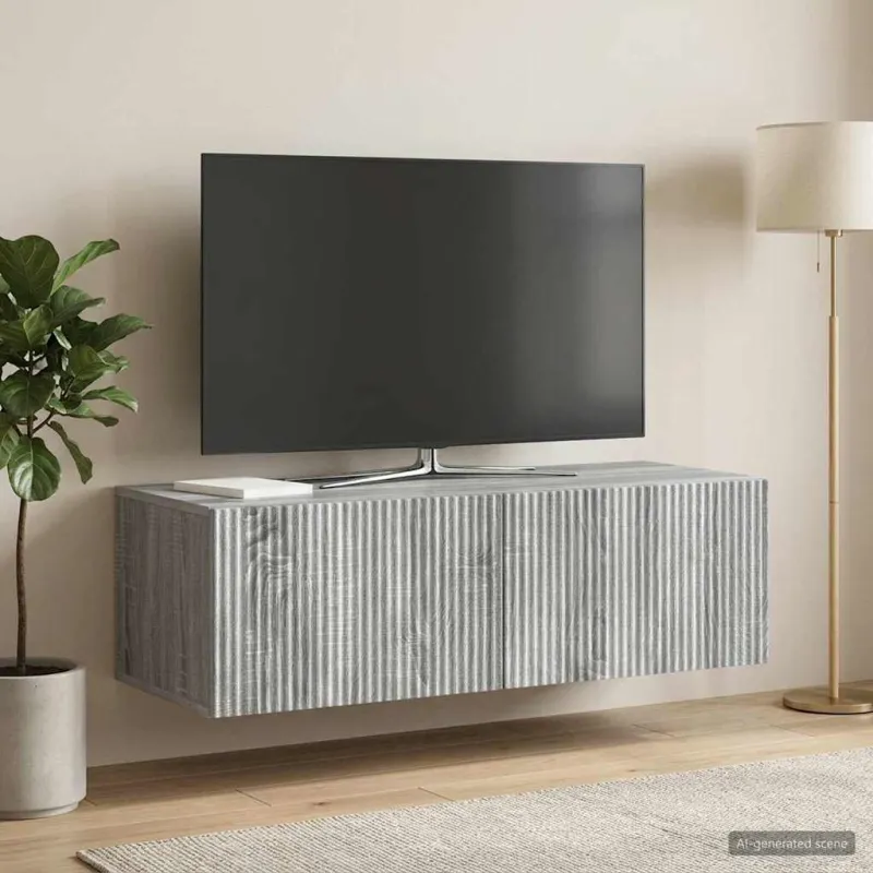 Sieninė TV spintelė Pilka sonoma ąžuolo 98 x 41 x 30 cm