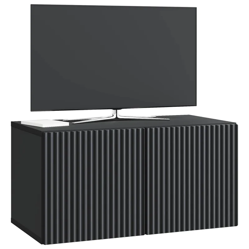 Sieninė TV spintelė Juoda 59,5 x 31 x 30 cm Apdirbta mediena