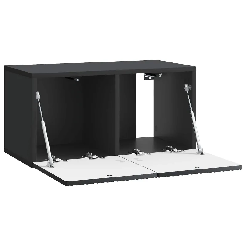 Sieninė TV spintelė Juoda 59,5 x 31 x 30 cm Apdirbta mediena