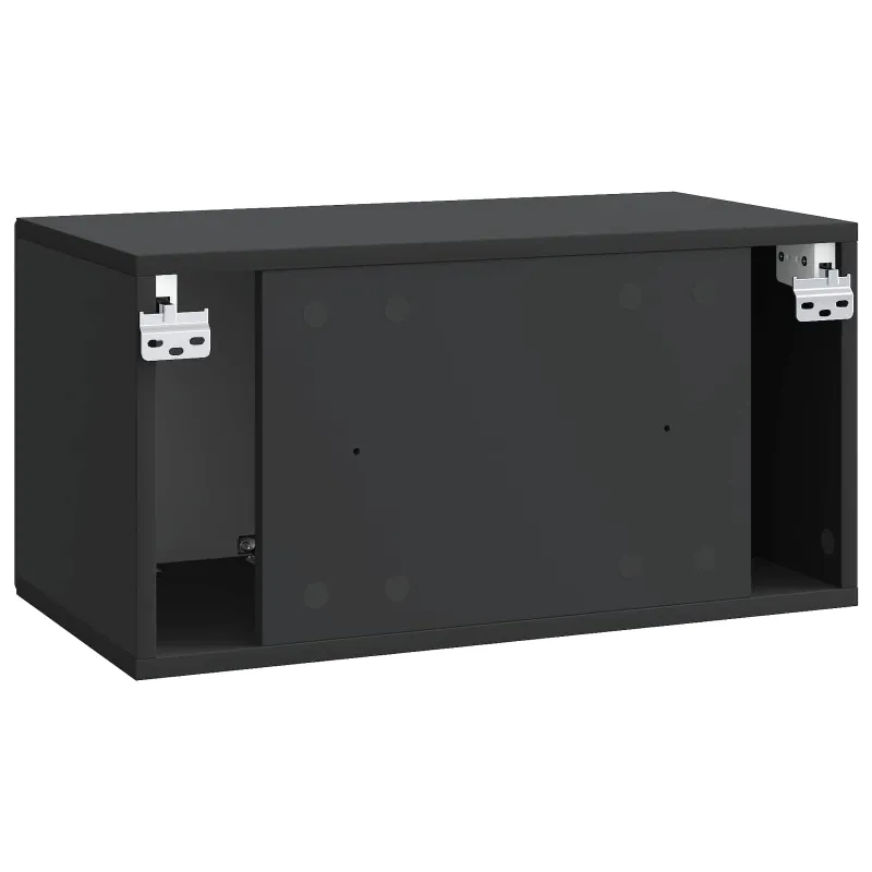 Sieninė TV spintelė Juoda 59,5 x 31 x 30 cm Apdirbta mediena