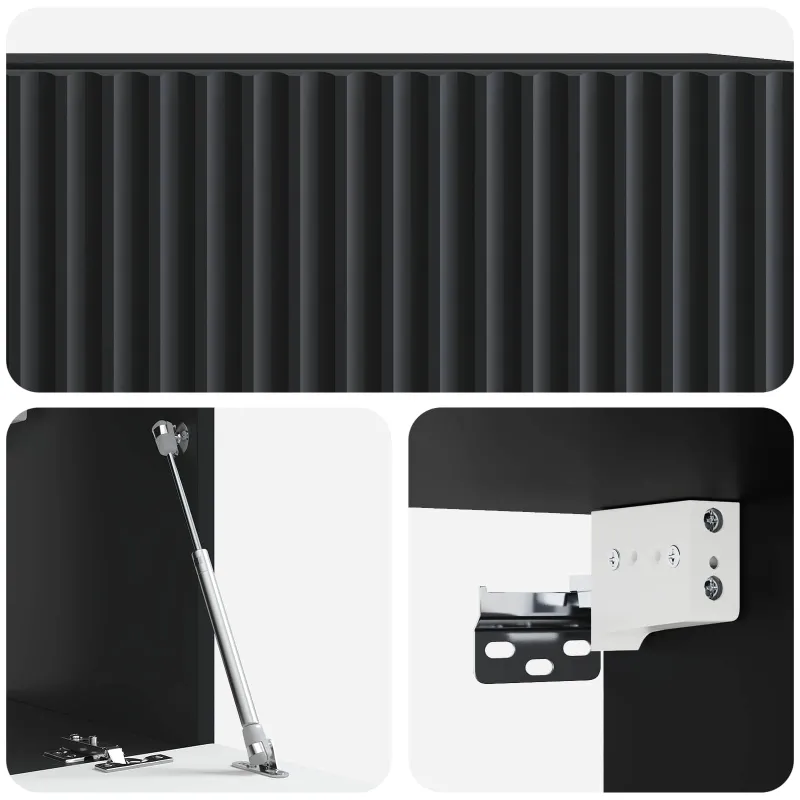 Sieninė TV spintelė Juoda 59,5 x 31 x 30 cm Apdirbta mediena