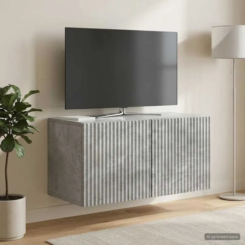 Sieninė TV spintelė Betono pilka 59,5 x 31 x 30 cm