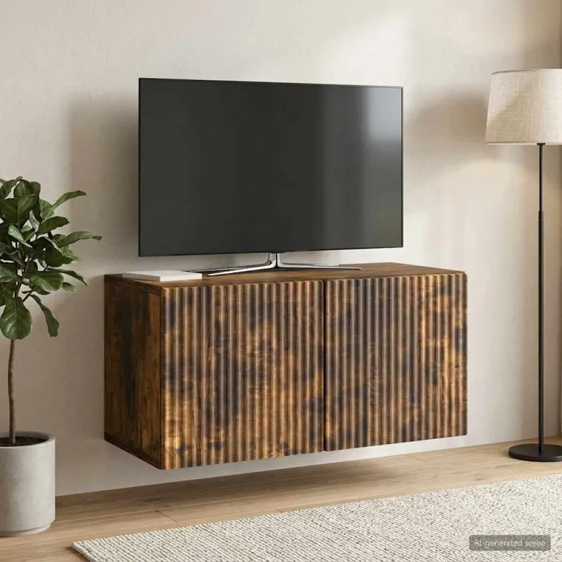 Sieninė TV spintelė Dūminio ąžuolo 59,5 x 31 x 30 cm